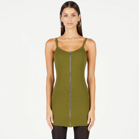 Cotton Citizen dress in color Moss - Picture 1 of 2